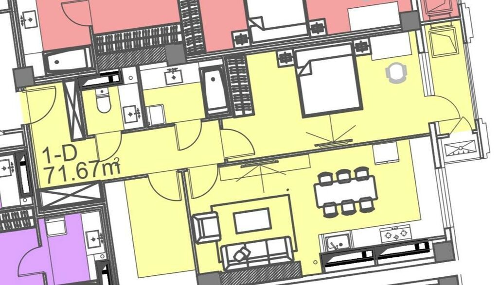1 комната, 72 м², Кок-Жар мкр Элитка, 10 этаж, ПСО (под самоотделку): фото 6