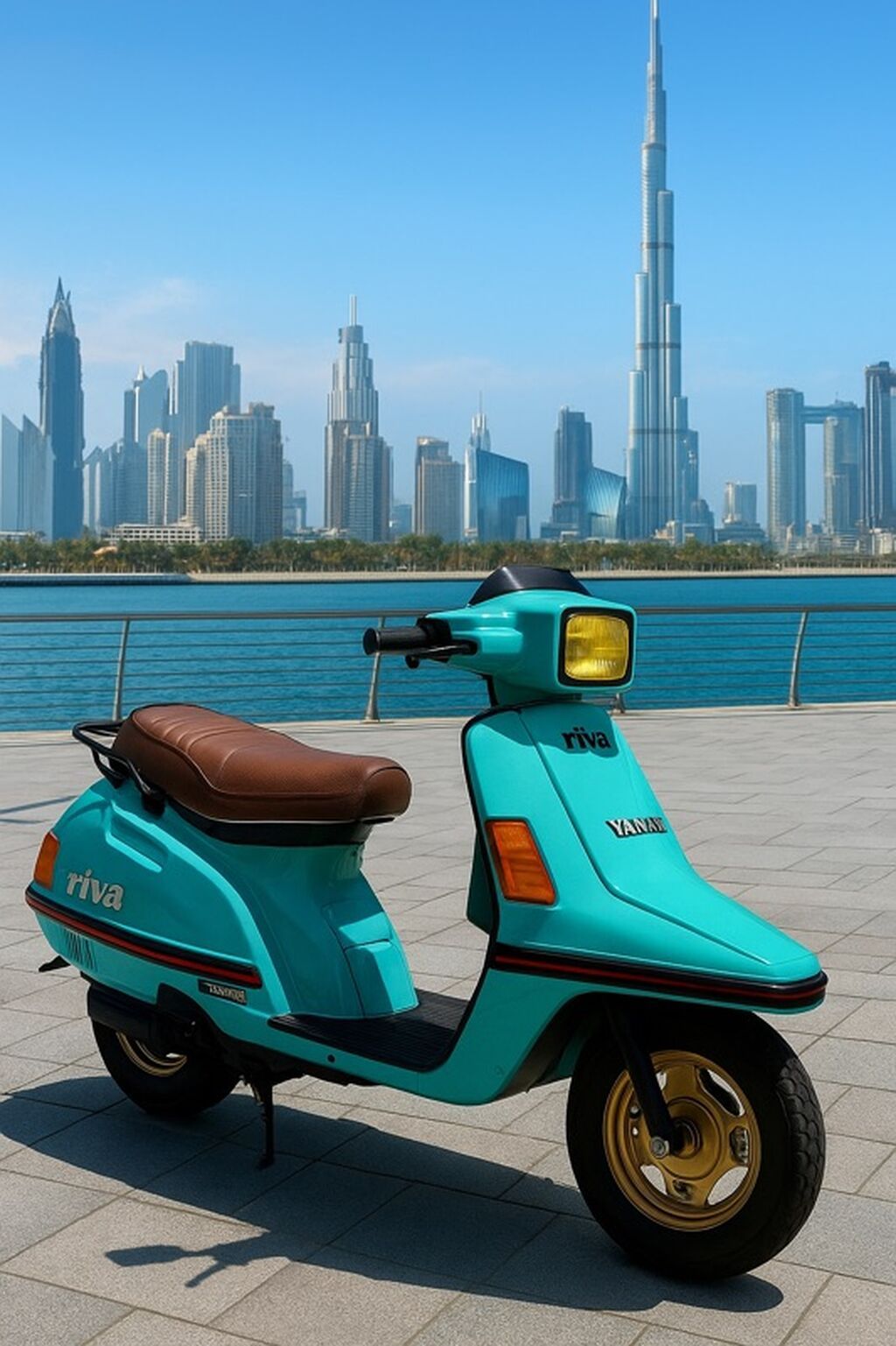 Скутер Yamaha Riva — стильный городской ретро-скутер в бирюзовом цвете: фото 3
