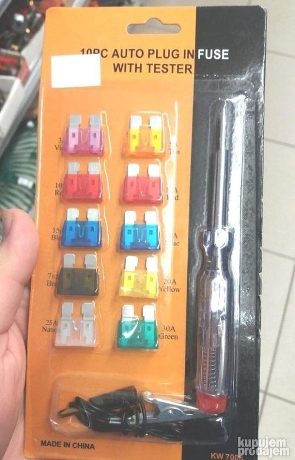 Tuning oprema: Set 10 auto osiguraca sa ispitivacem

299 dinara