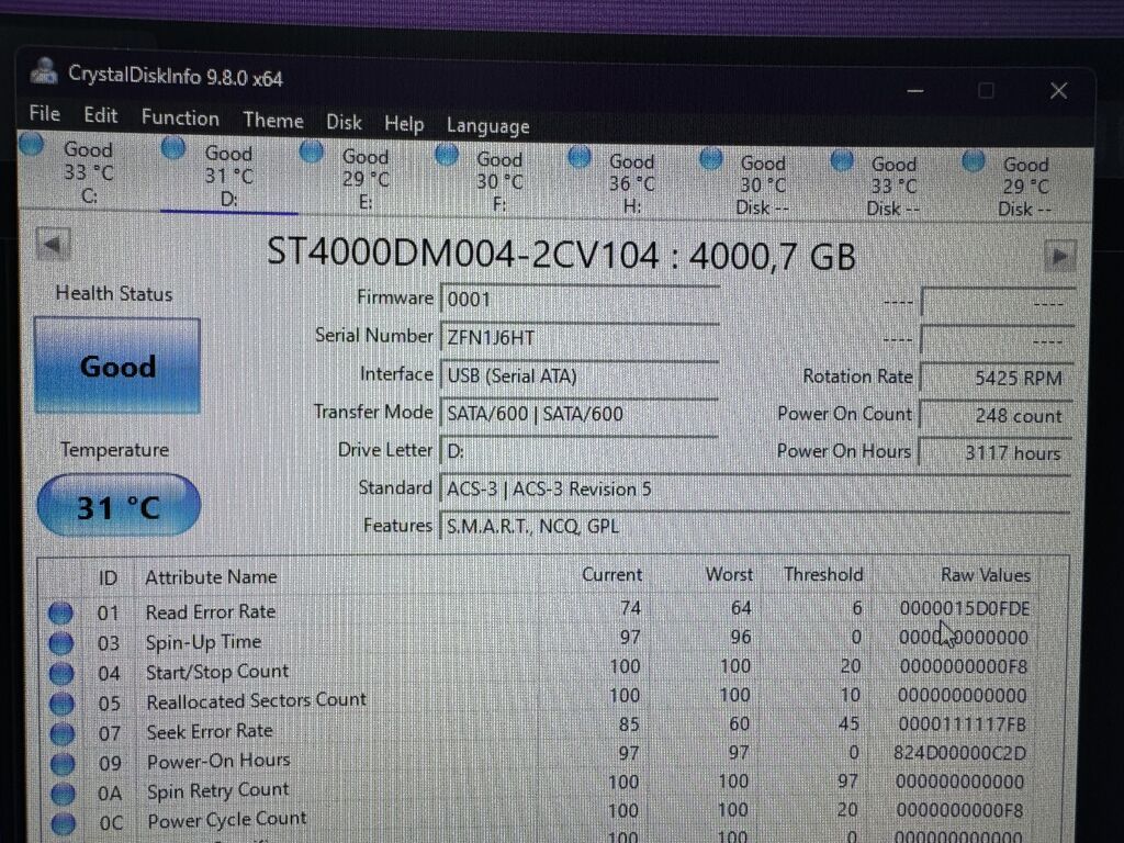 Накопитель для ПК, Б/у, Seagate, HDD, 4 ТБ, 3.5", Для ПК: фото 4