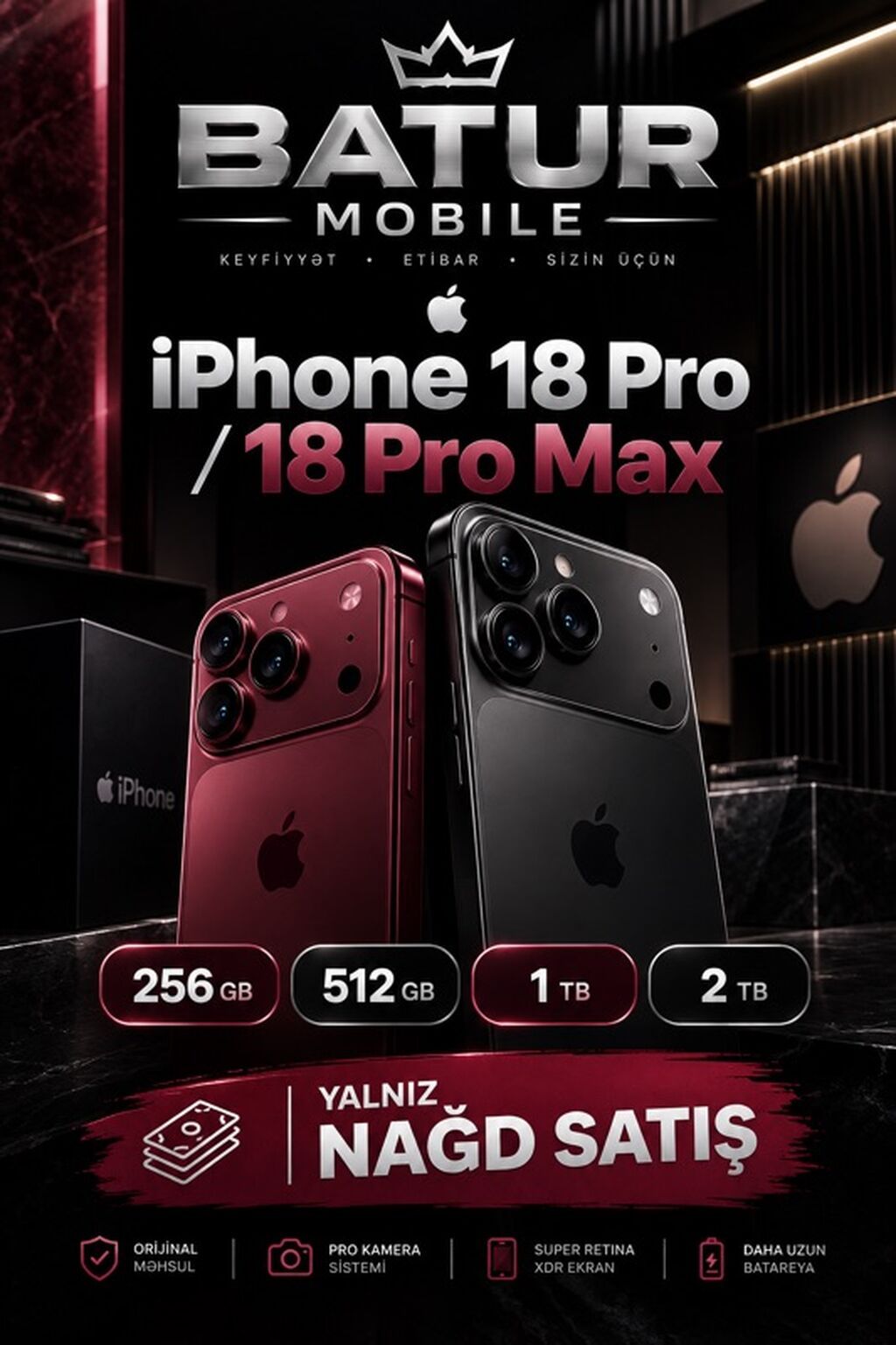 IPhone 18 Pro, 256 GB, Qara