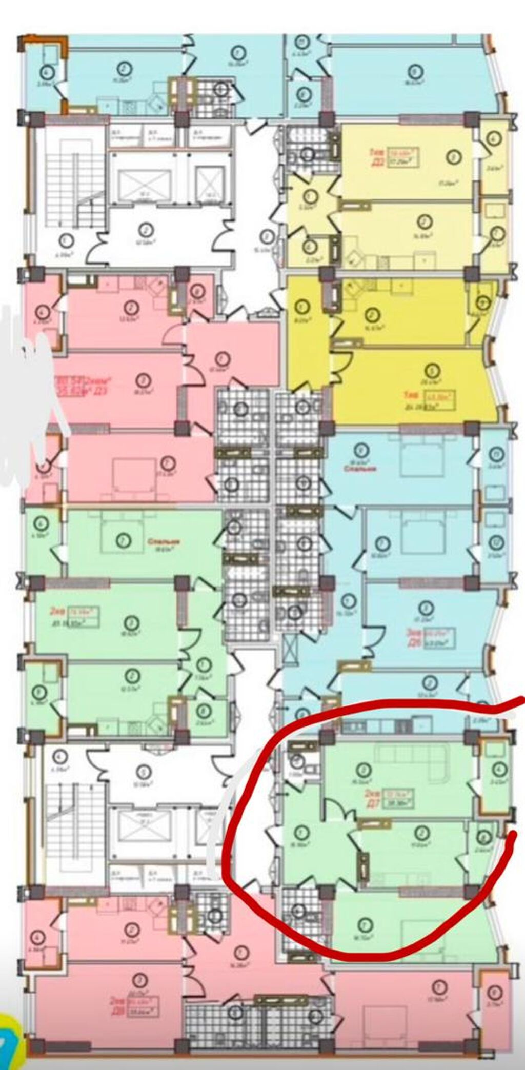 2 комнаты, 78 м², Асанбай мкр Элитка, 3 этаж, ПСО (под самоотделку): фото 3