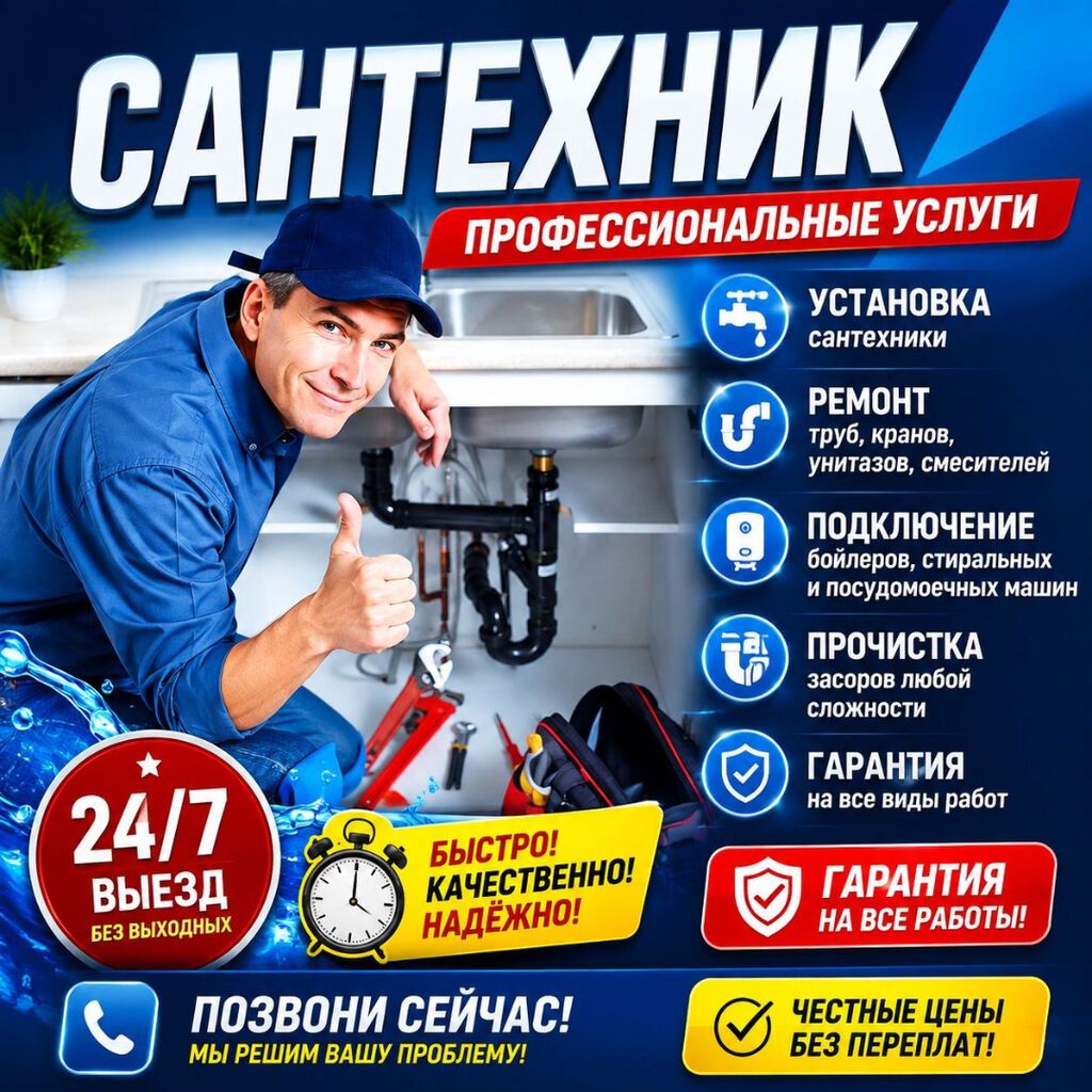 Профессиональные сантехнические работы в Бишкеке