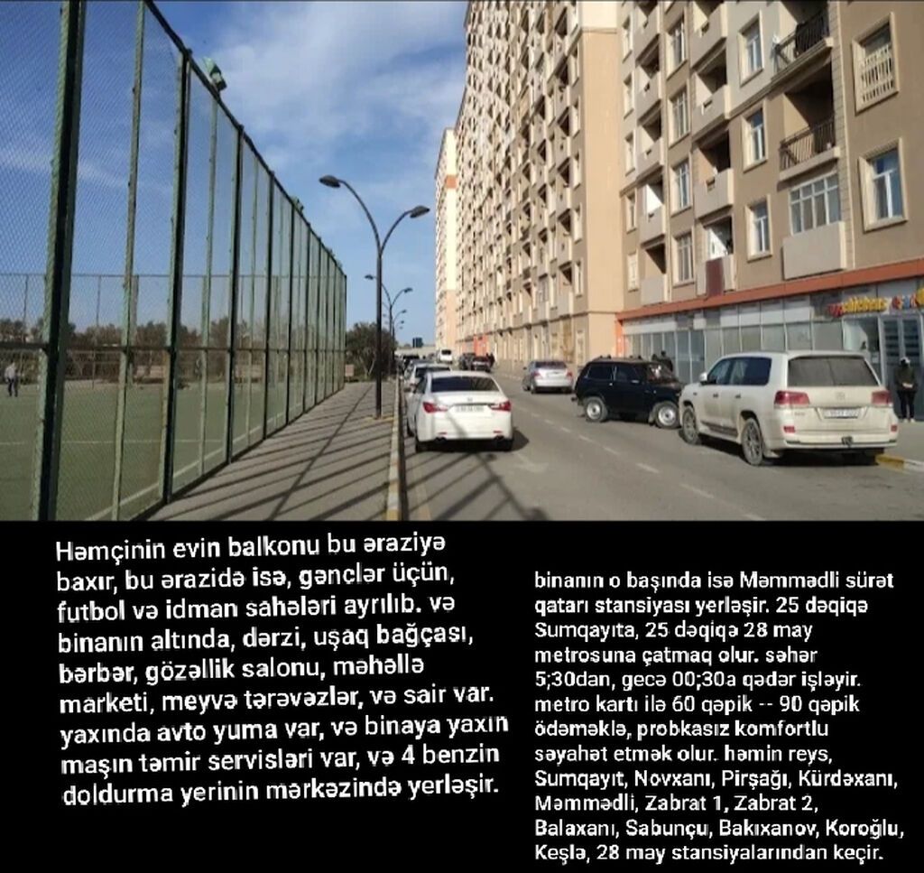 Məmmədli, 3 otaqlı, Yeni tikili, m. Koroğlu, 86 kv. m