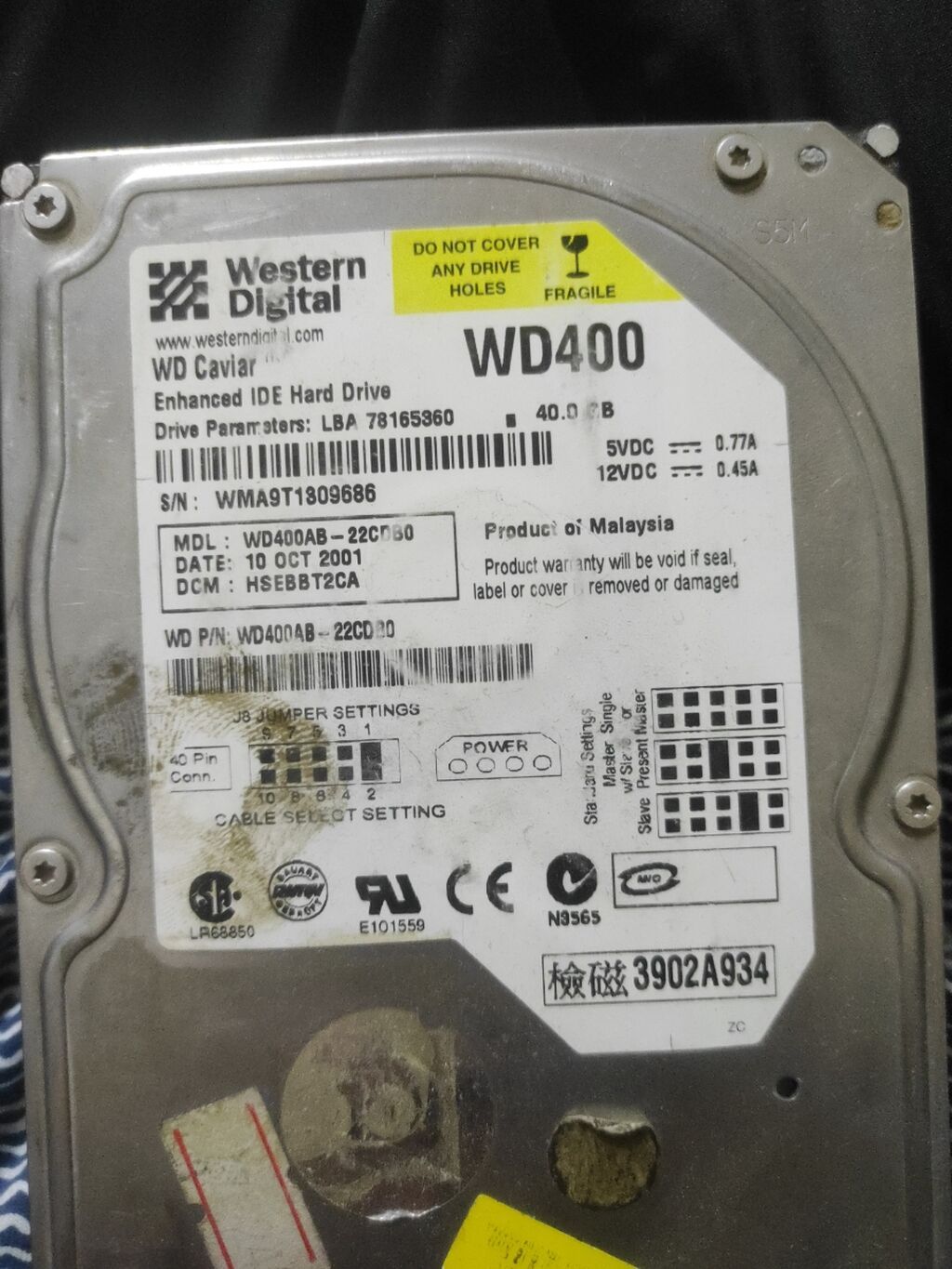 Жесткий диск Western Digital WD Caviar WD400 (IDE) - Тип: 3.5" HDD: фото 2