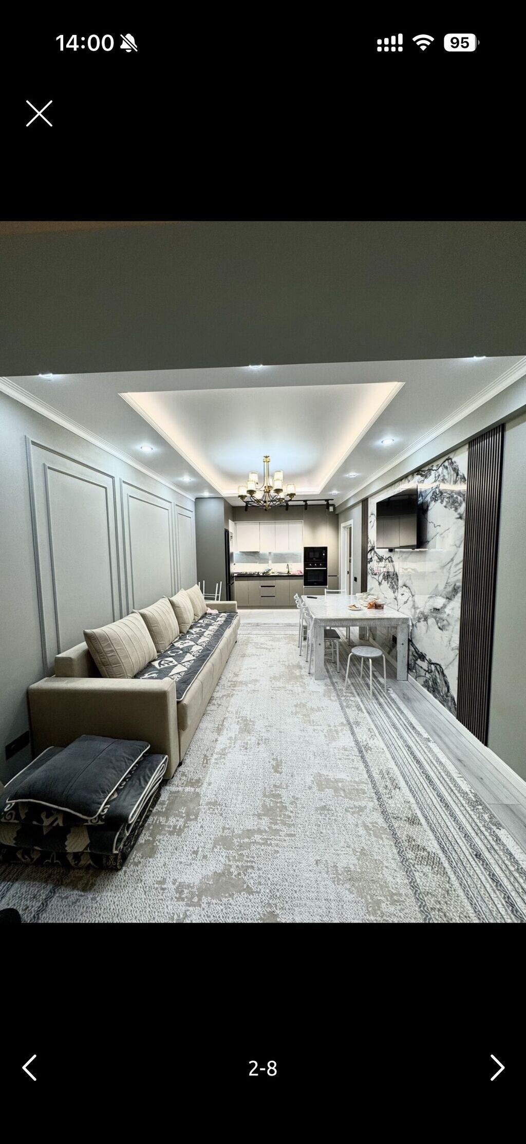 2 комнаты, 51 м², Верхний Джал Элитка, 3 этаж, Дизайнерский ремонт: фото 2