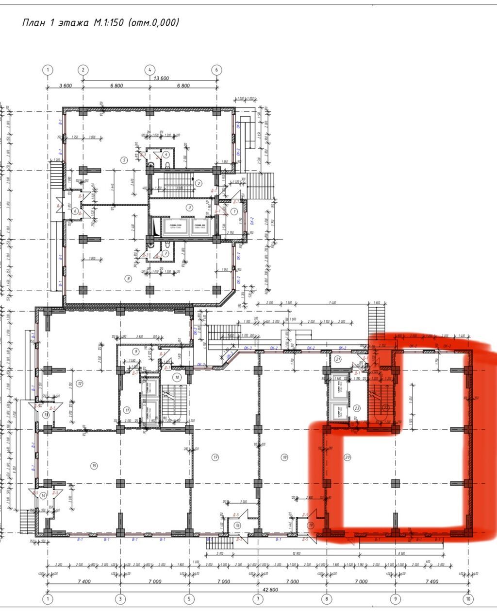 Продажа офисов 203 м², Без ремонта, Многоэтажное здание, 1 этаж
