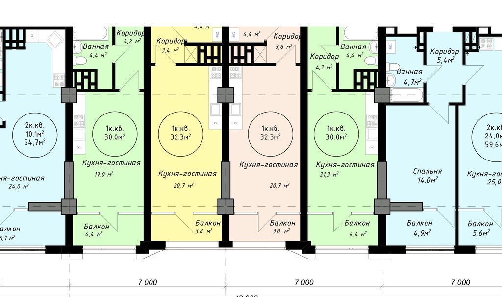 1 комната, 32 м², парк Фучика Индивидуалка, 8 этаж, ПСО (под самоотделку): фото 4