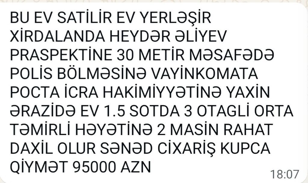 3 otaqlı, 150 kv. m, Kredit yoxdur, Orta təmir