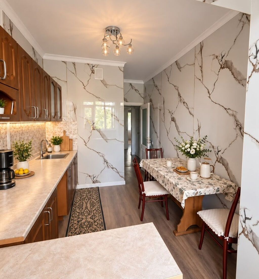 3 комнаты, 82 м², Асанбай мкр 106 серия улучшенная, 2 этаж, Евроремонт: фото 1