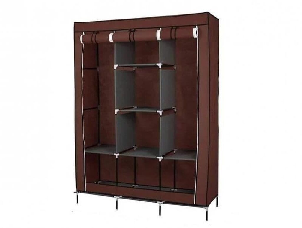 Складной каркасный тканевый шкаф storage wardrobe коричневый