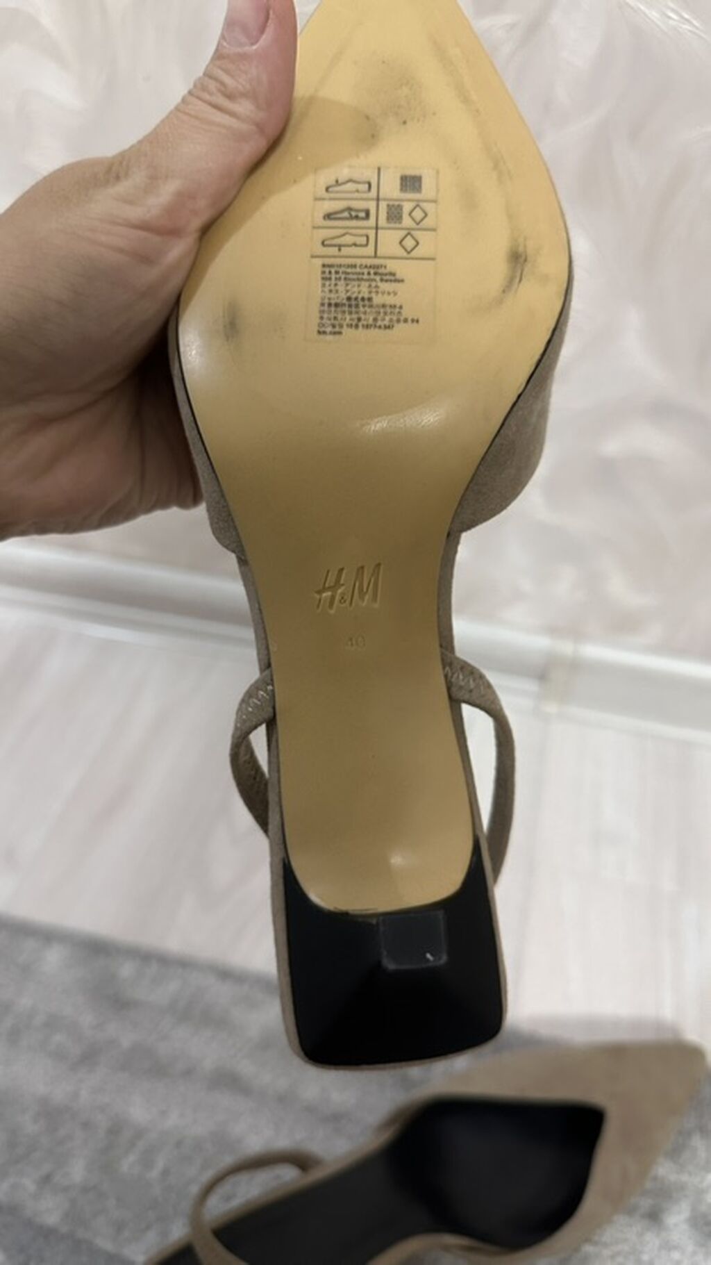 Туфли-слінги H&M, размер 40. - Модель: закрытый острый нос: фото 4