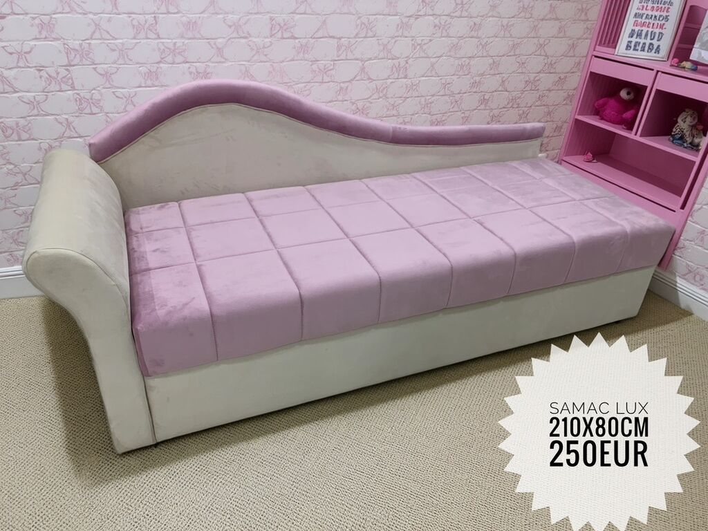 Kreveti: Jednokrevetni ležaj "Samac Lux" sa tapaciranim uzglavljem i podnožjem