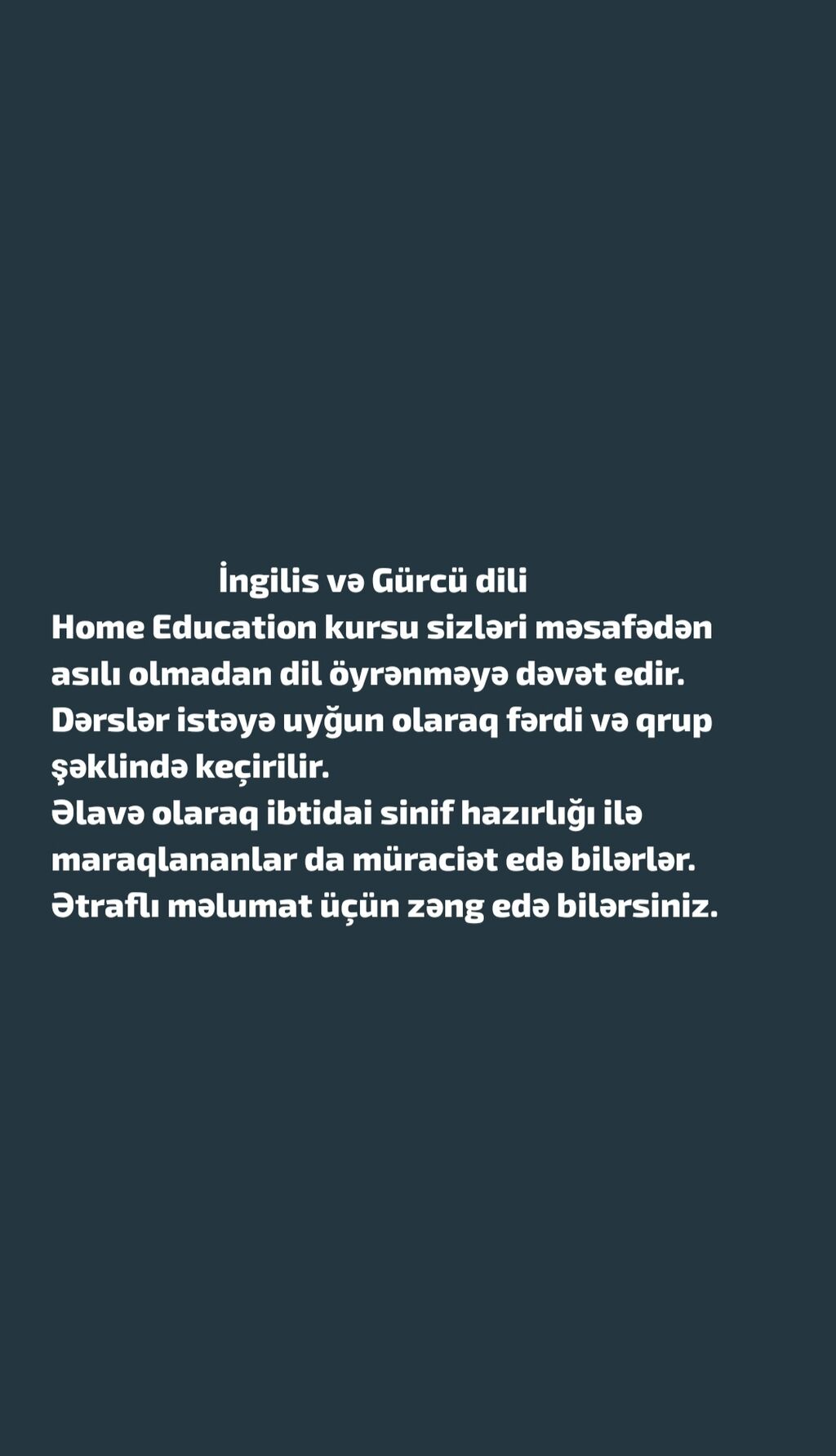 İngilis və Gürcü dili Home Education: Договорная ᐈ Языковые курсы | Баку |  49226032 ➤ lalafo.az