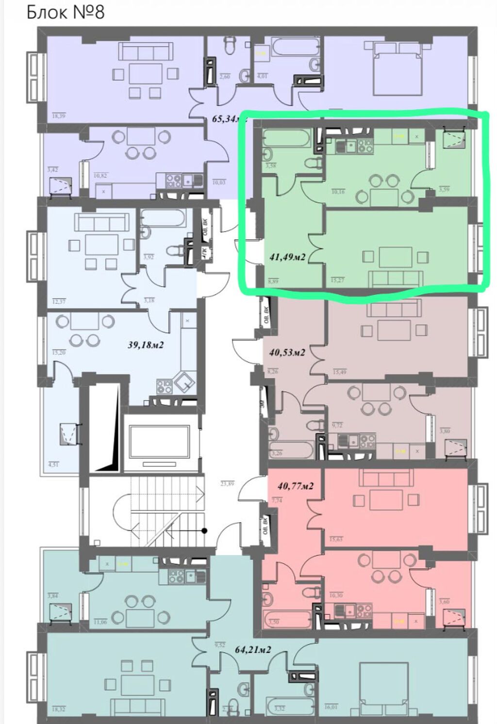 1 комната, 41 м², Дордой Моторс рынок Элитка, 4 этаж, ПСО (под самоотделку): фото 5