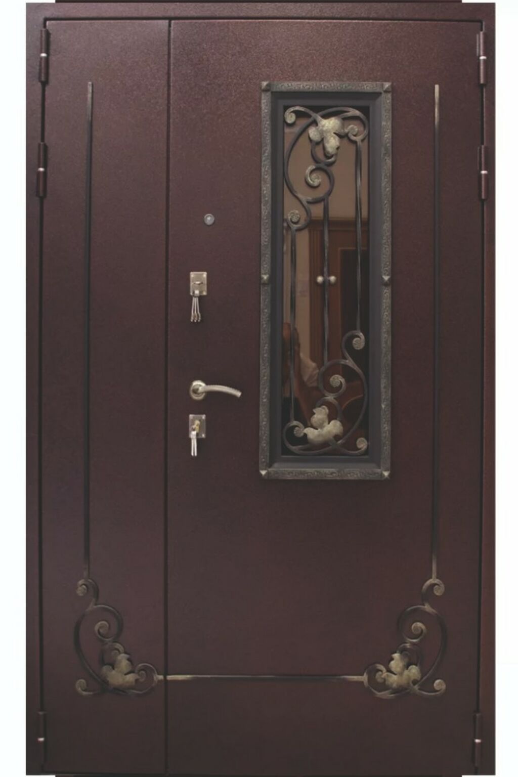 Дверь Виктория со стеклопакетом и ковкой 87r_