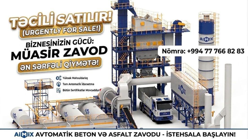 Tecili ASFALT ZAVODU SATILIR. Tikinti və yol layihələriniz üçün