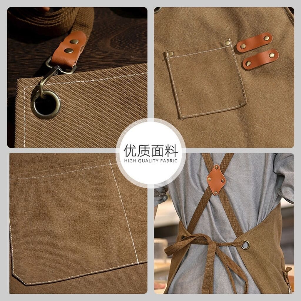 Джинсовый плотный фартук для официанта, парикмахера, продавца — фото 2