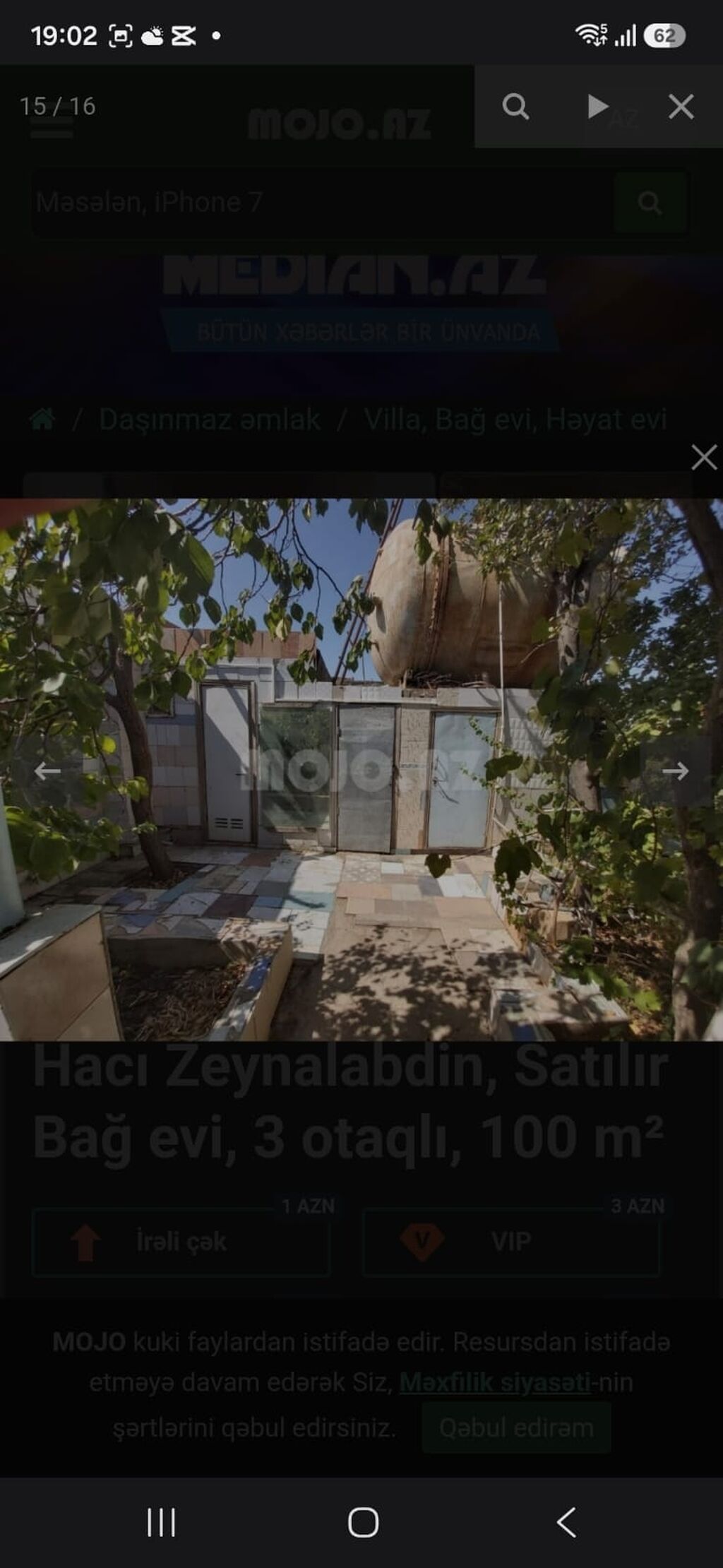 Zeynalabdin Tağıyev, 100 kv. m, 3 otaqlı, Hovuzsuz, Su