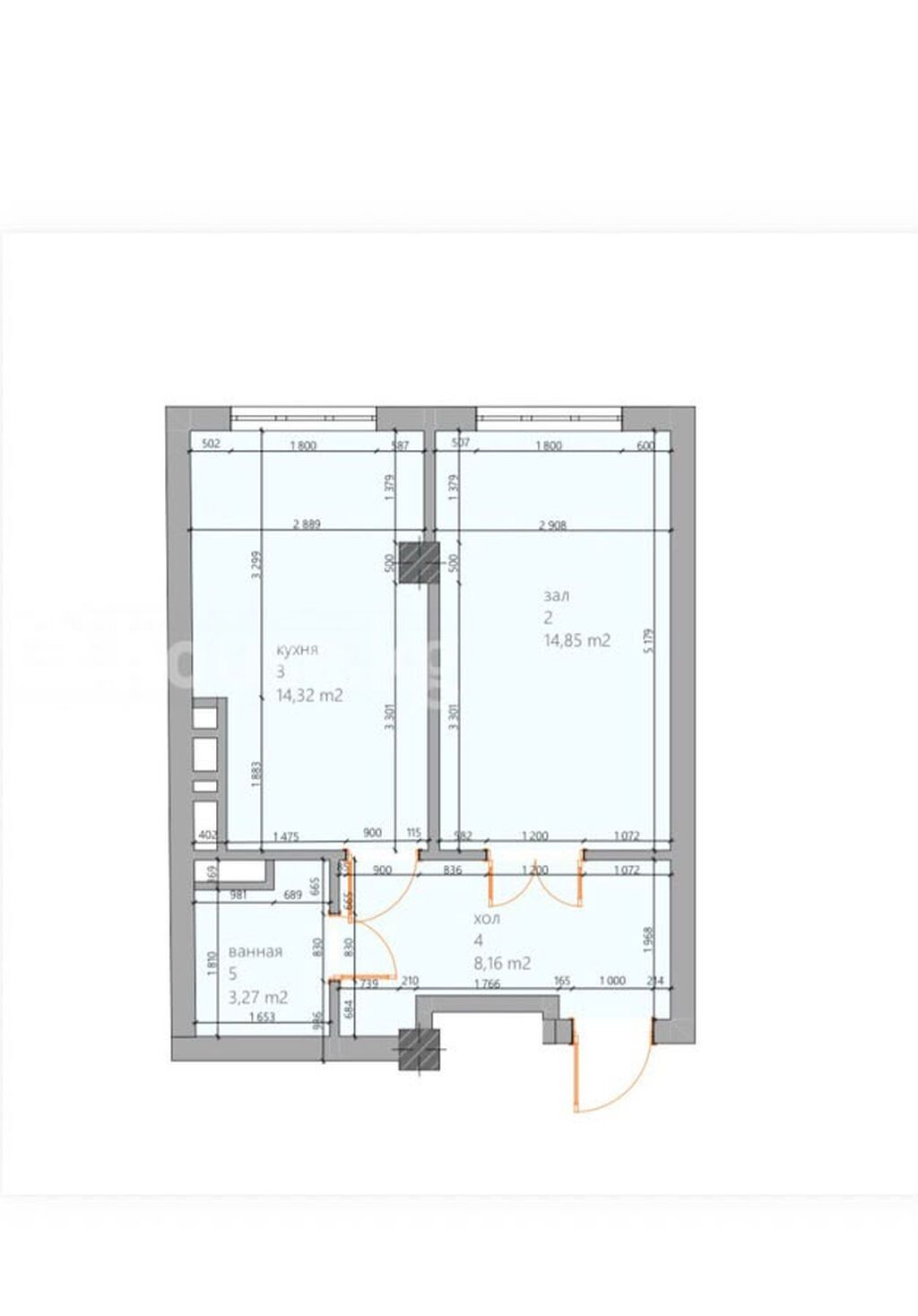 1 комната, 42 м², Технопарк Элитка, 5 этаж, ПСО (под самоотделку): фото 2