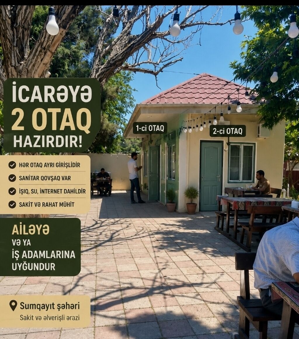 İcarəyə 2 otaq - Hər otağın ayrıca girişi - Sanitar qovşaq mövcuddur