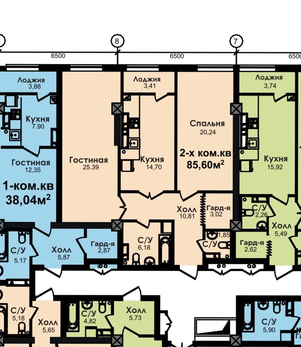 2 комнаты, 86 м², Технопарк Элитка, 14 этаж, ПСО (под самоотделку): фото 2