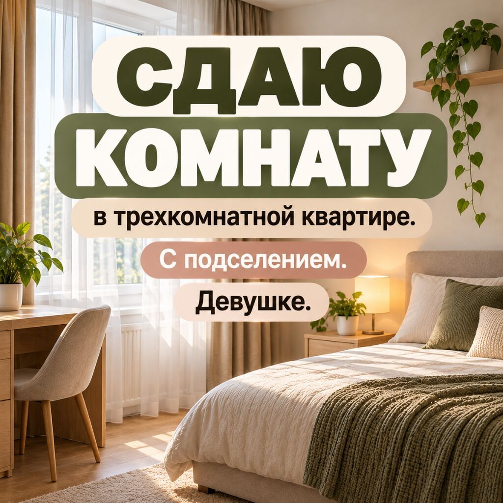 Требуется девушка для подселения в одну комнату в 3-комнатной