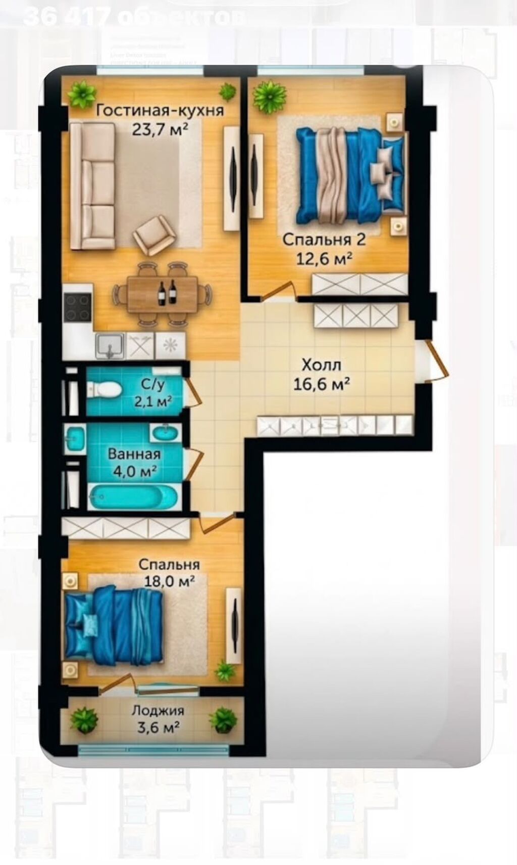 Срочная продажа 2-комнатной квартиры в Асанбае: фото 3