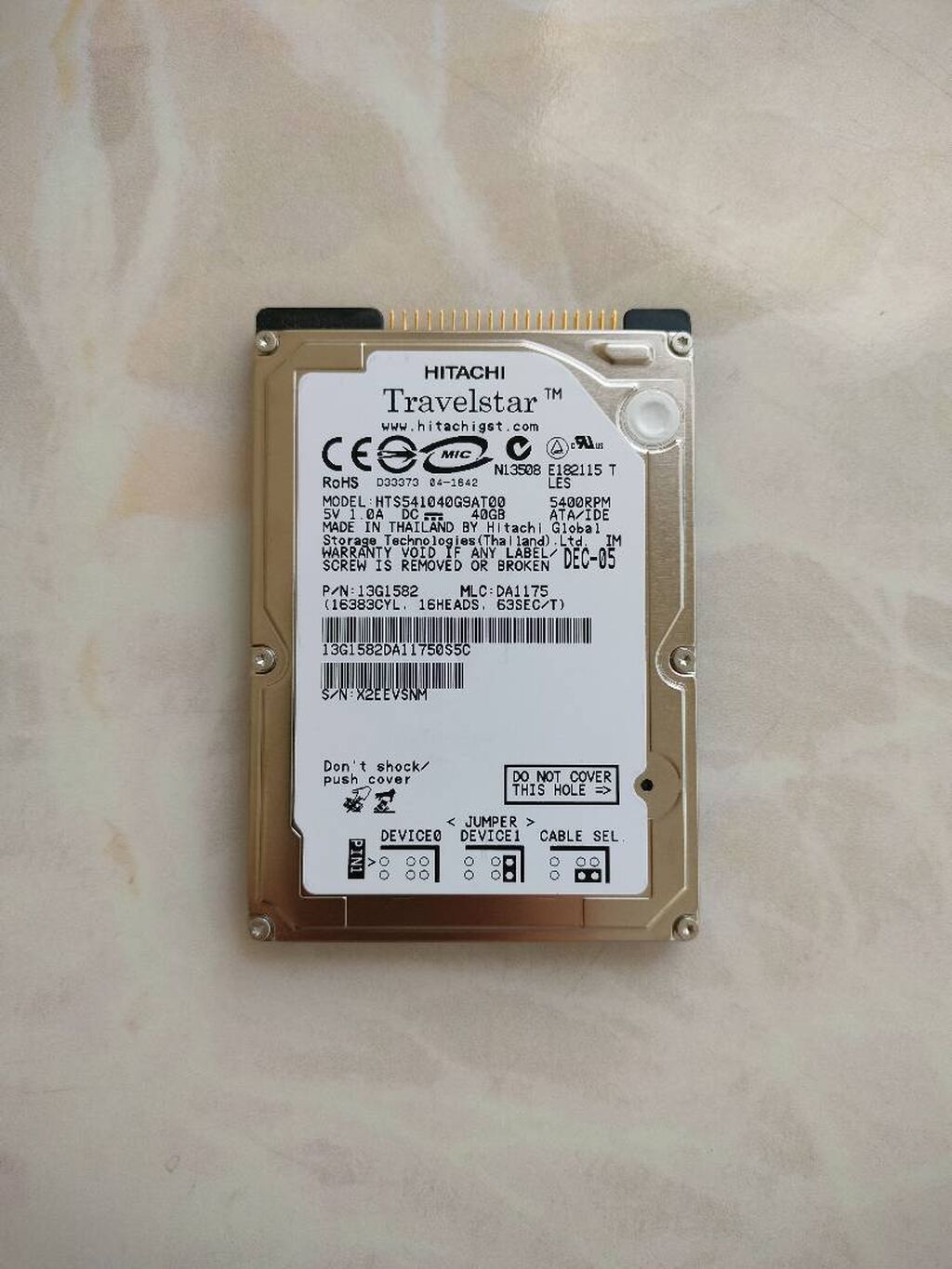 HDD диск 2,5'' PATA 44 IDE 40Gb в идеальном рабочем состоянии!: фото 1
