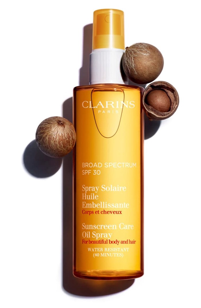 Clarins Солнцезащитное масло-спрей для тела и волос SPF 30, | 2000 KGS ...