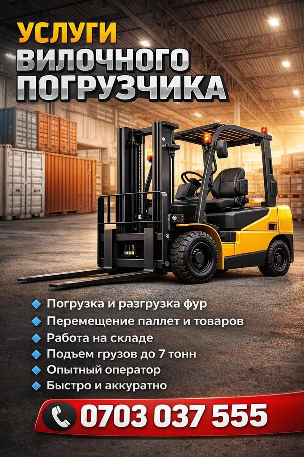 Услуги вилочного погрузчика - Погрузка и разгрузка фур, контейнеров: фото 1