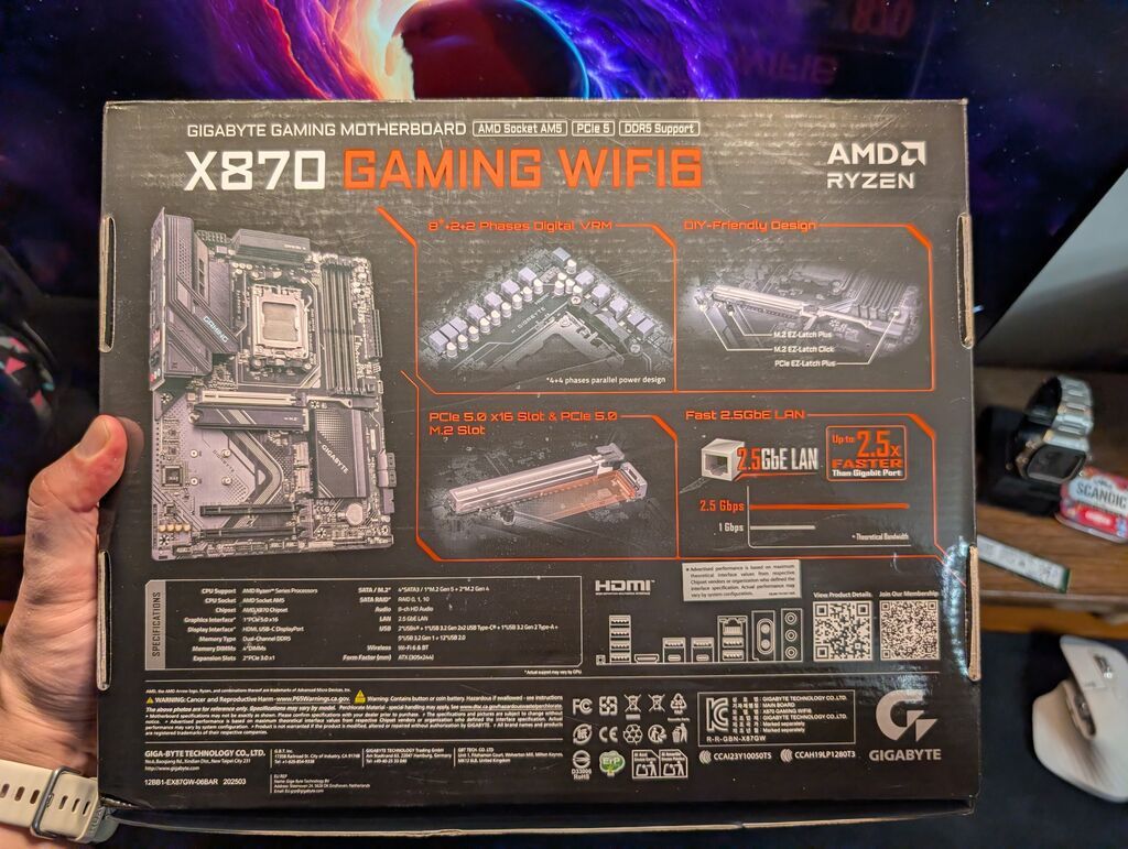 Материнская плата для ПК, Новый, Gigabyte, AM5, ATX: фото 3