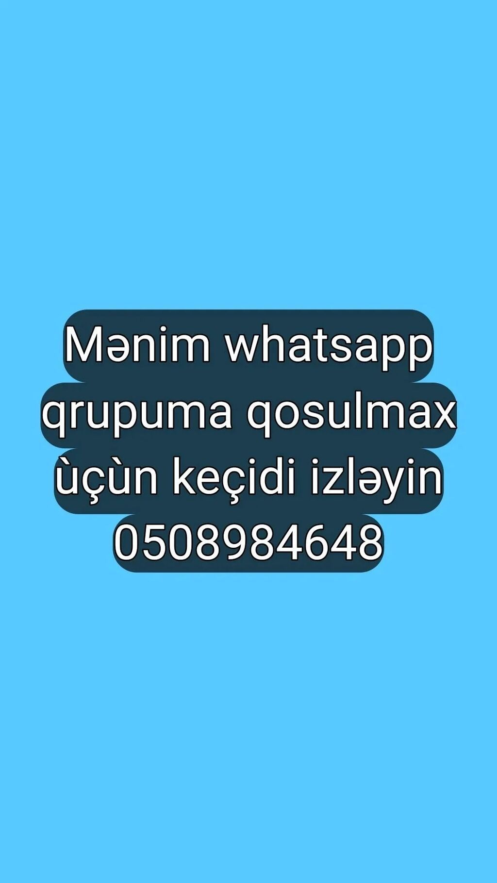 Xidmət: WhatsApp qrupuna dəvət Məqsəd: Məlumatların, faydalı
