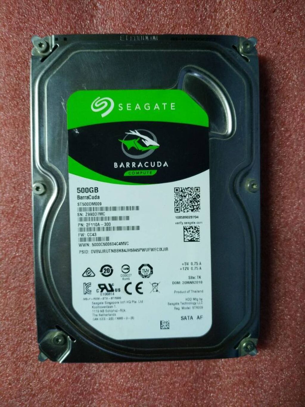 Жёсткий диск Seagate 500GB Sata-3 Состояние: 800 KGS Жесткие диски ...