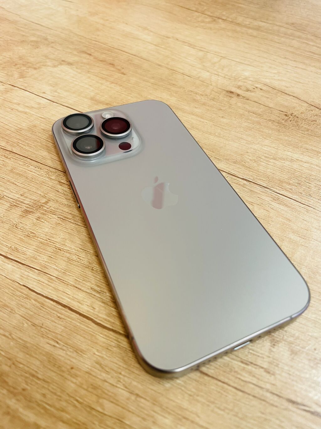 IPhone 15 Pro, Б/у, 256 ГБ, Natural Titanium, Кабель, 85 %: фото 6