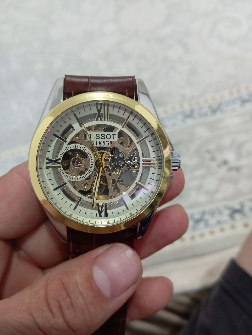 Tissot 1853 мужские наручные часы Fossil с открытым механизмом: фото 2