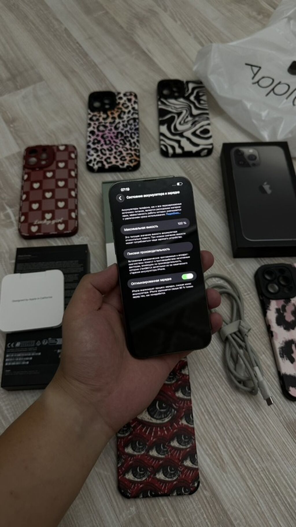 IPhone 13 Pro Max, Б/у, 1 ТБ, Matte Space Gray, Защитное стекло, Чехол, Кабель, 100 %: фото 8