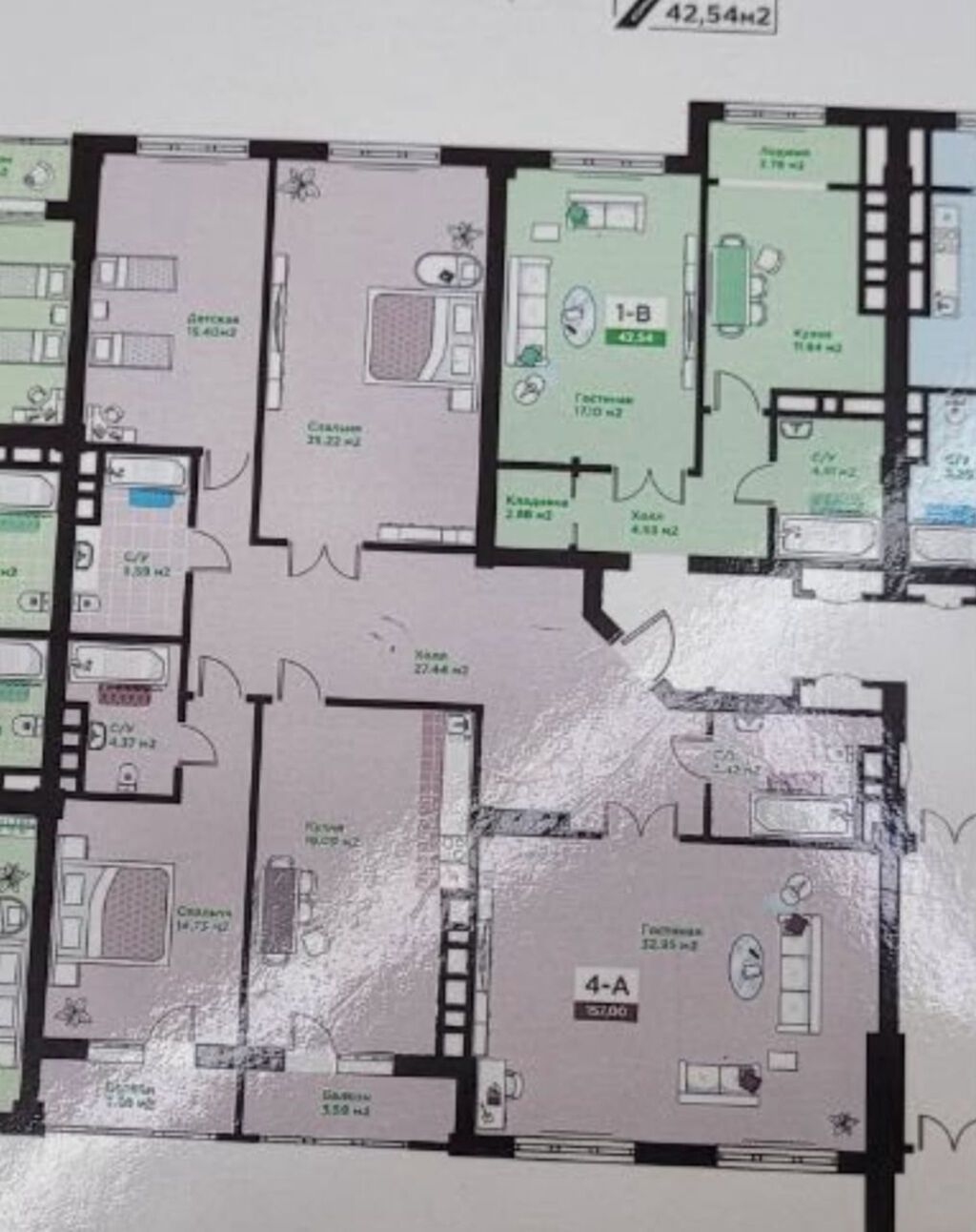 4 комнаты, 158 м², Ала-Арча ТРЦ Элитка, 2 этаж, ПСО (под самоотделку): фото 2
