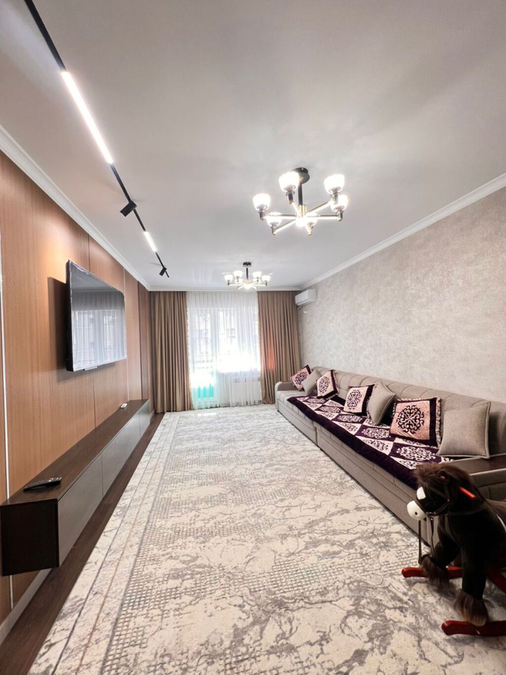 3 комнаты, 90 м², Ала-Арча ТРЦ 106 серия улучшенная, 5 этаж, Евроремонт: фото 1