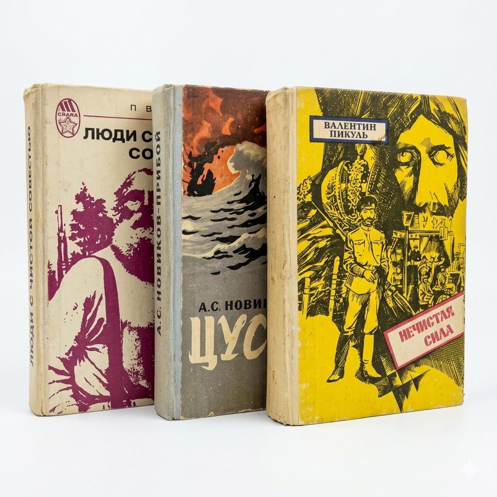 Художественная литература: Новиков-Прибой, Пикуль, Вершигора: фото 1