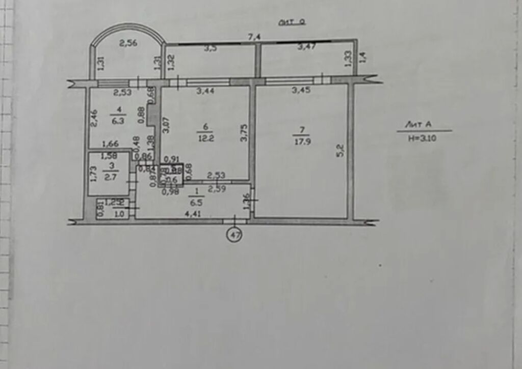 2 комнаты, 58 м², 7 мкр 105 серия, Косметический ремонт: фото 4