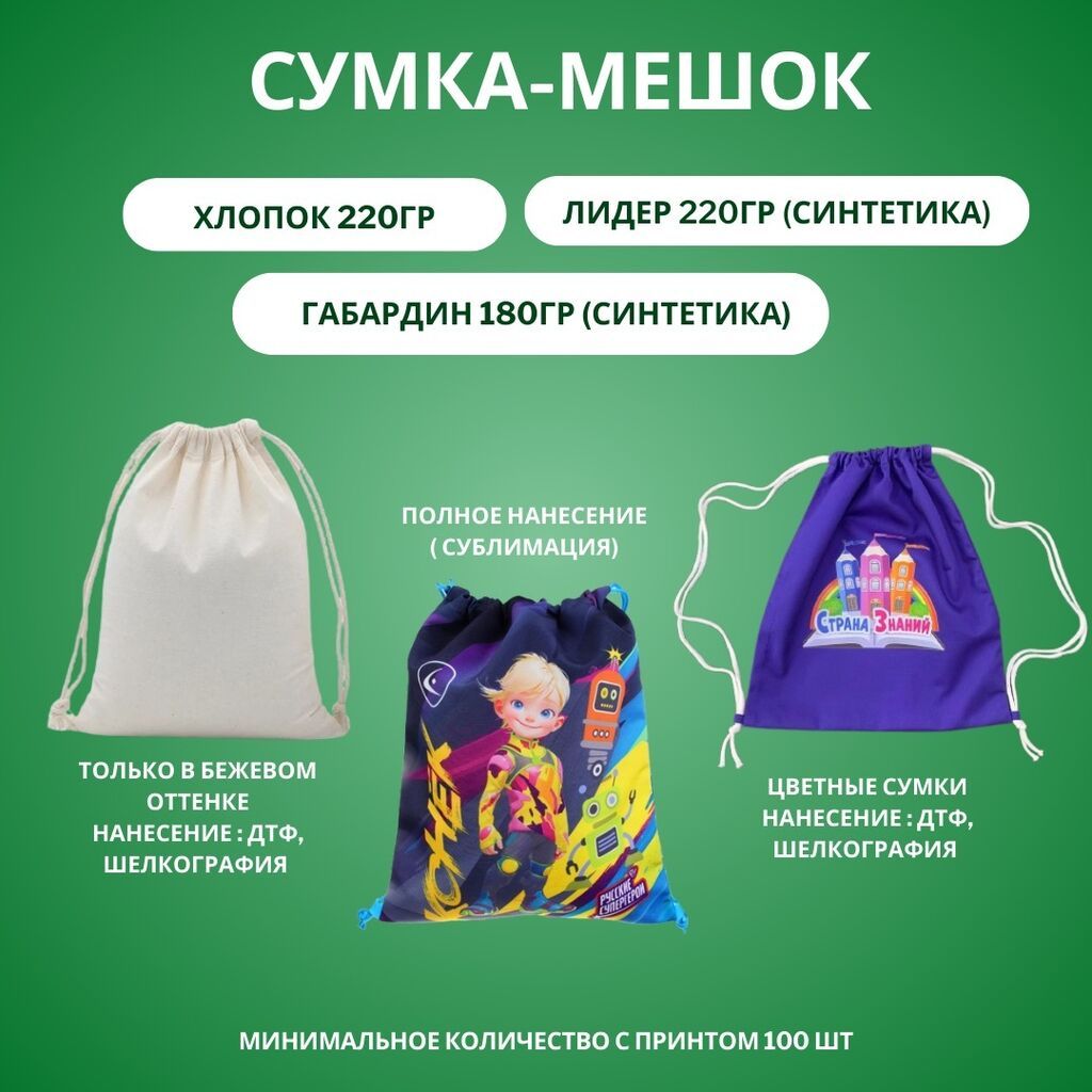 СУМКА-МЕШОК | ДЕТСКИЕ СУМКИ оптом от 100шт В наличии и на заказ — фото 3
