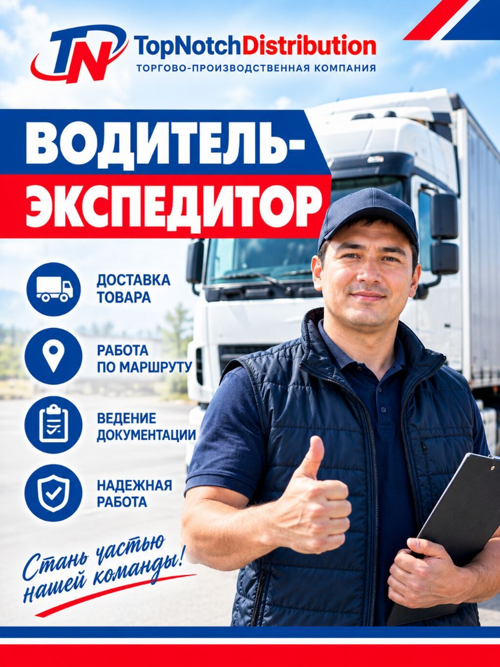 Водитель-экспедитор ! Крупная производственно-дистрибьюторская