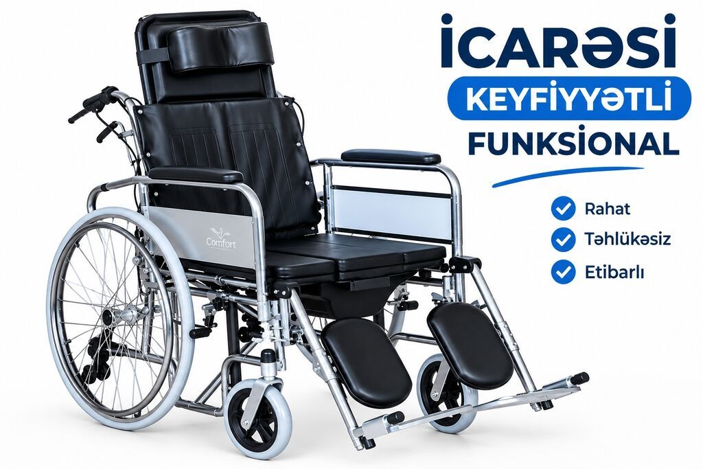 İcarəyə funksional əlil arabası – Comfort modeli - Yumşaq yastıqlı