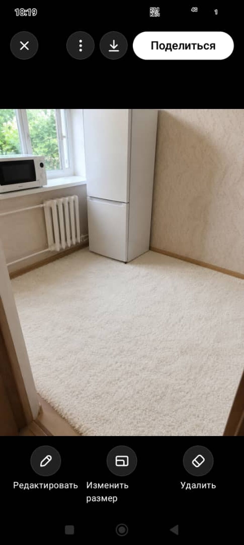 Студия, 32 м², Пишпек Хрущевка, 2 этаж, Косметический ремонт: фото 4