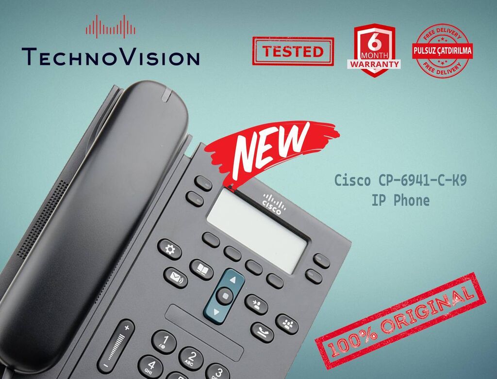 IP Phone Cisco CP 6941 K9: 170 AZN ▷ Modemlər və şəbəkə avadanlıqları |  Bakı | 33870920 ᐈ lalafo.az