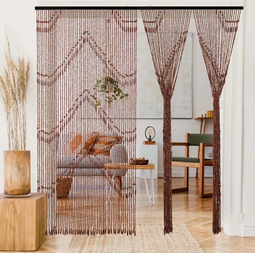 Zavese i draperije: Zavesa od drvenih perli – dekorativna i praktična Dimenzije: 195 cm x