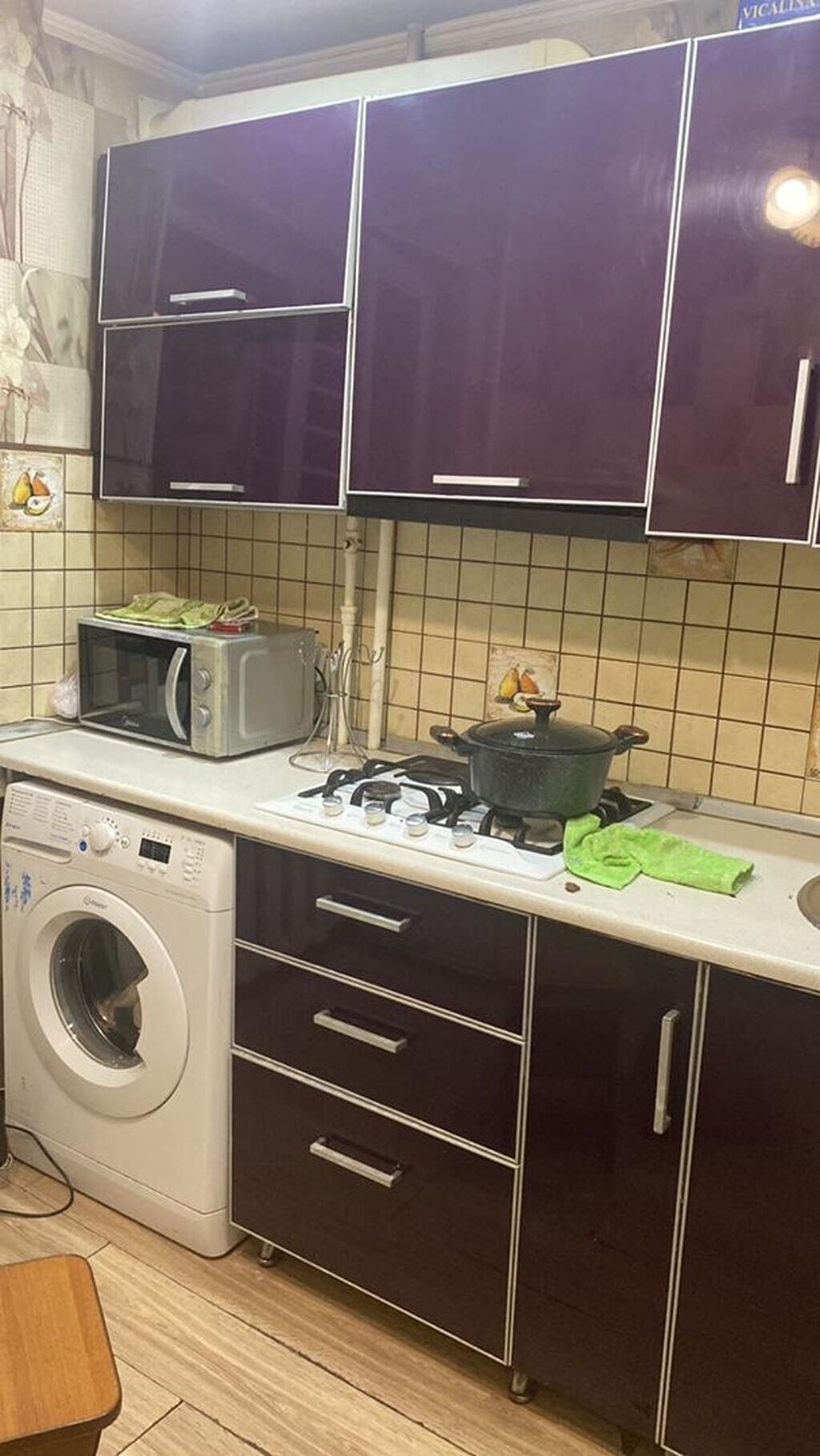 3 комнаты, 58 м², Дордой Плаза ТРЦ 104 серия, 3 этаж, Евроремонт: фото 3