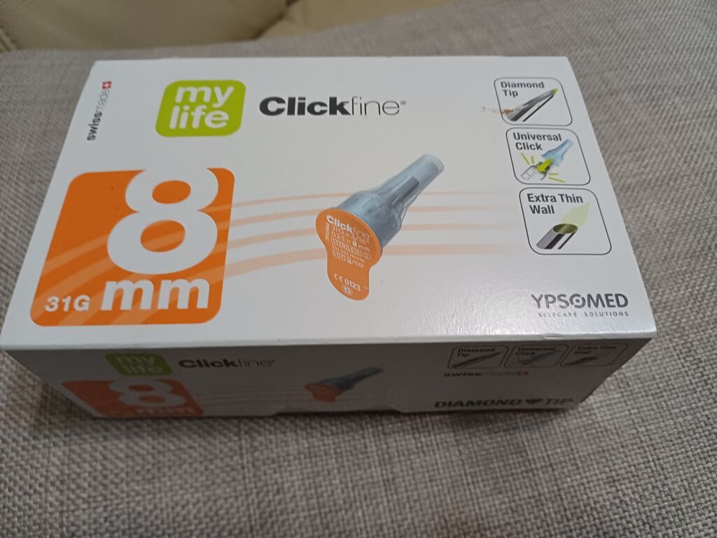 Glukometri: Mylife Clickfine igle za pen-injektor – 31G, dužina 8 mm -