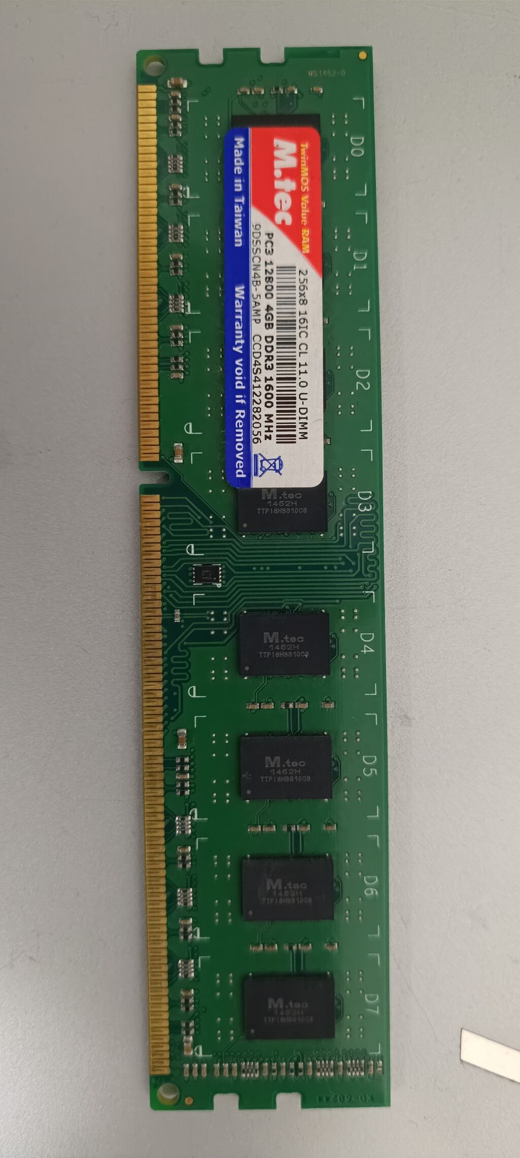 Оперативная память (RAM) для ПК, Б/у, 4 ГБ, DDR3, 1600 МГц: фото 2